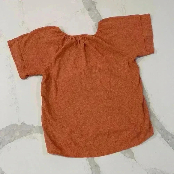 Madewell Texture Thread Tiered Sleeve Top Orange Scoop Neck Women's Small Boho - Picture 7 of 7